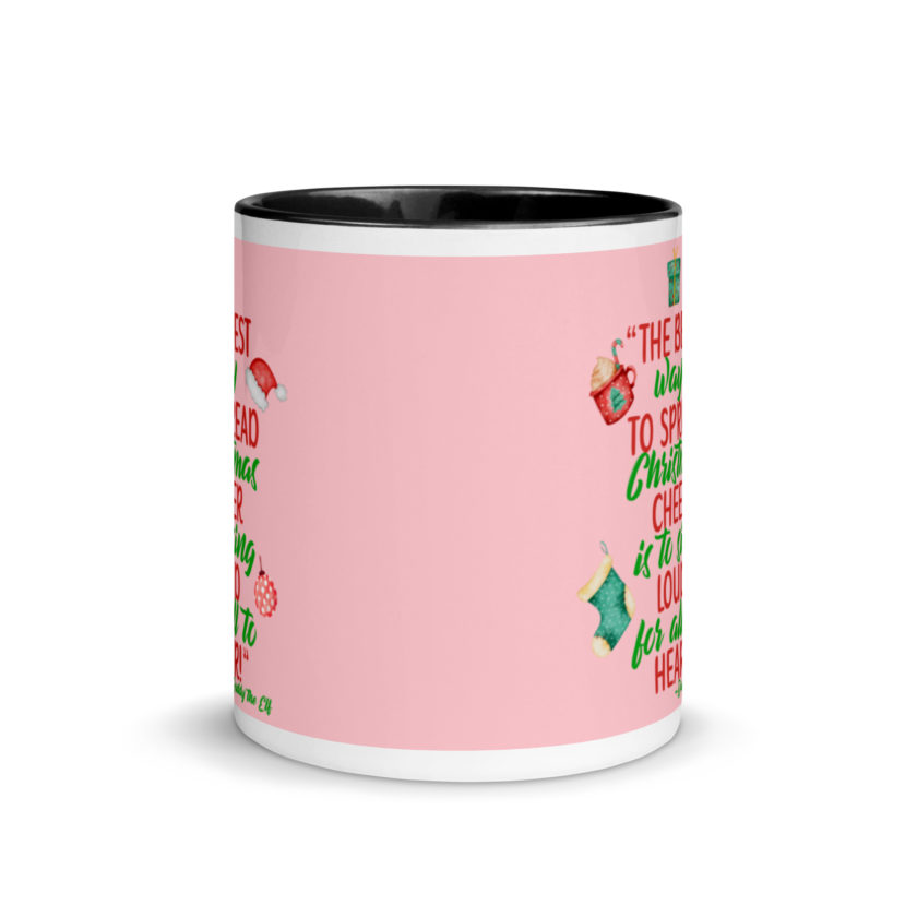 The best way to spread Christmas cheer is to sing loud for all to hear! -Buddy the Elf, Elf Mug with Color Inside - Image 3