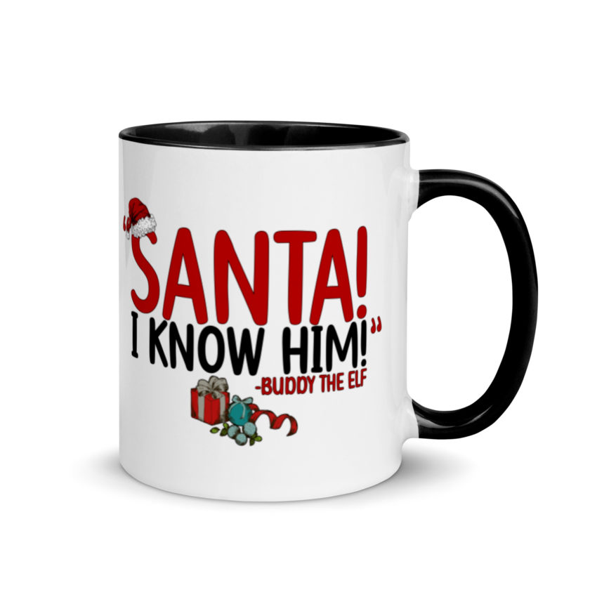 Santa! I know him! -Buddy the Elf, Elf Mug with Color Inside - Image 2