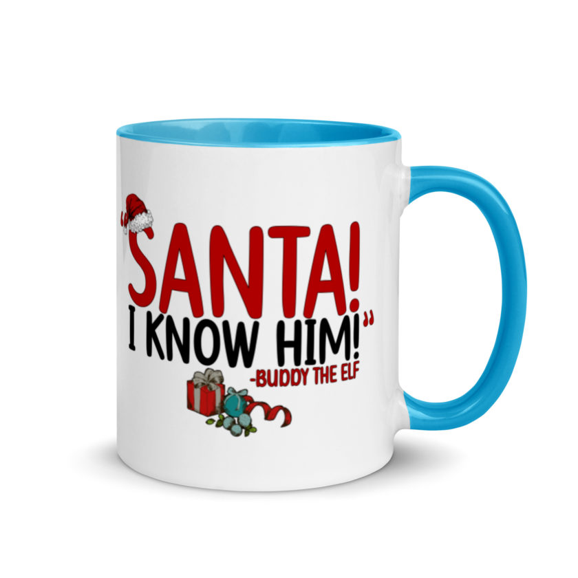 Santa! I know him! -Buddy the Elf, Elf Mug with Color Inside - Image 10