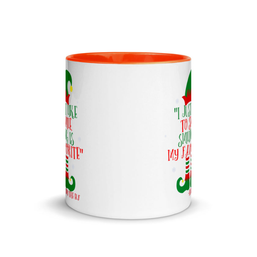 I just like to smile. Smiling is my favorite -Buddy the Elf, Elf Mug with Color Inside - Image 8