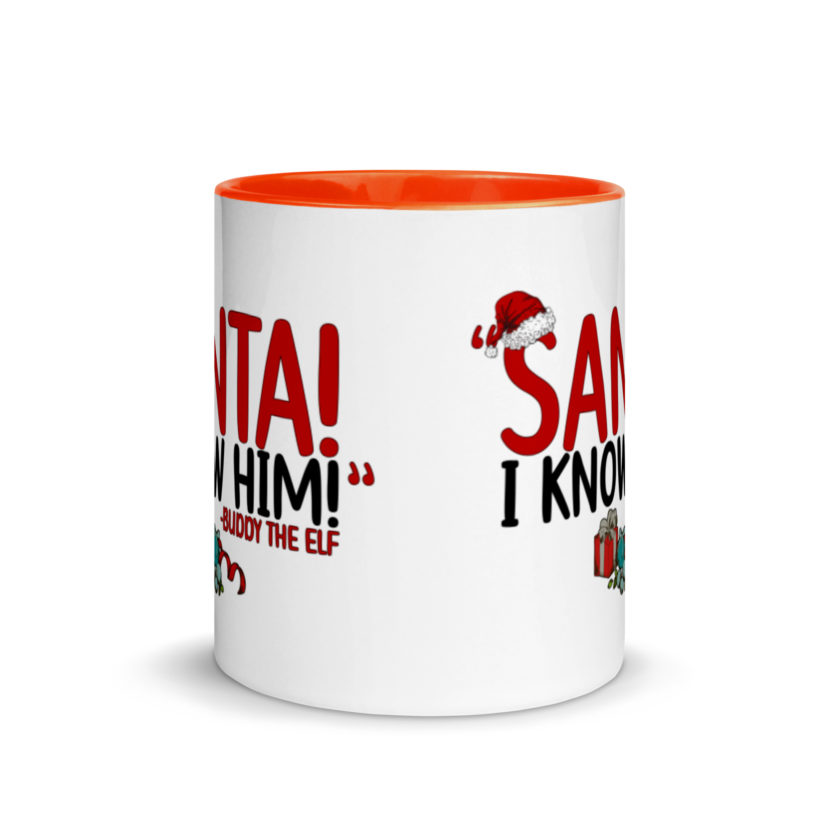 Santa! I know him! -Buddy the Elf, Elf Mug with Color Inside - Image 8
