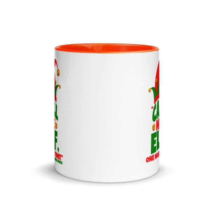 Call me elf, one more time! -Miles Finch, Elf Mug with Color Inside - Image 8