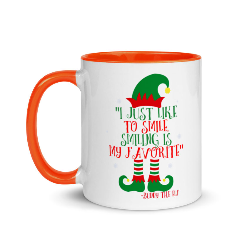 I just like to smile. Smiling is my favorite -Buddy the Elf, Elf Mug with Color Inside - Image 9