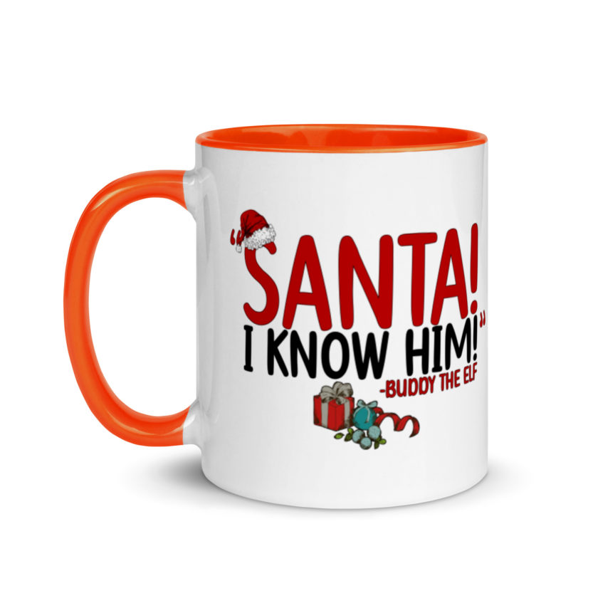 Santa! I know him! -Buddy the Elf, Elf Mug with Color Inside - Image 9