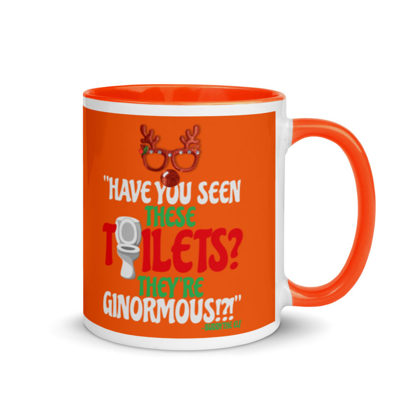 Have you seen these toilets? They're GINORMOUS!?! -Buddy the Elf, Elf Mug with Color Inside - Image 8