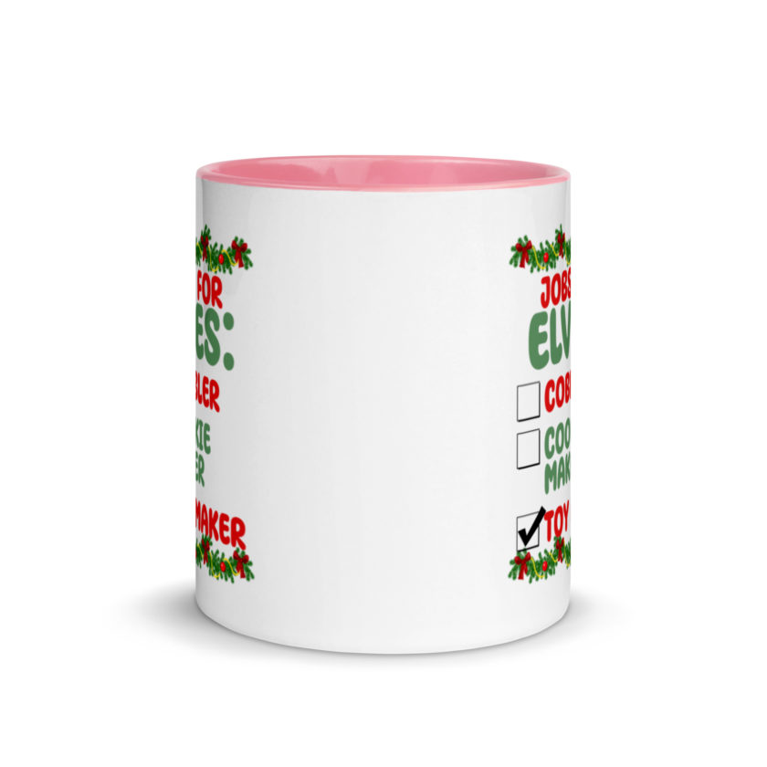 Jobs for elves: cobbler, cookie maker, toy maker - Elf Mug with Color Inside - Image 14