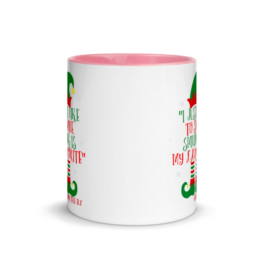I just like to smile. Smiling is my favorite -Buddy the Elf, Elf Mug with Color Inside - Image 14