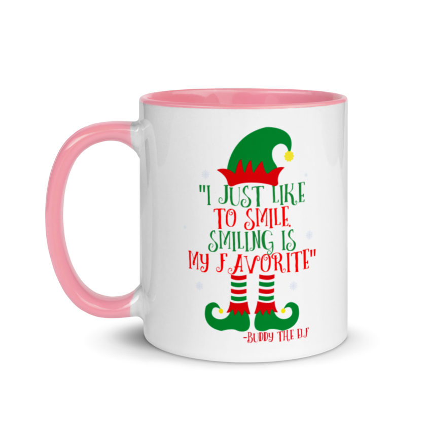 I just like to smile. Smiling is my favorite -Buddy the Elf, Elf Mug with Color Inside - Image 15