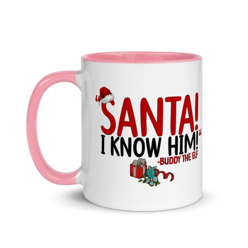 Santa! I know him! -Buddy the Elf, Elf Mug with Color Inside - Image 15