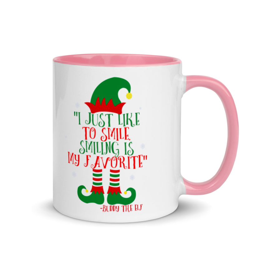 I just like to smile. Smiling is my favorite -Buddy the Elf, Elf Mug with Color Inside - Image 13