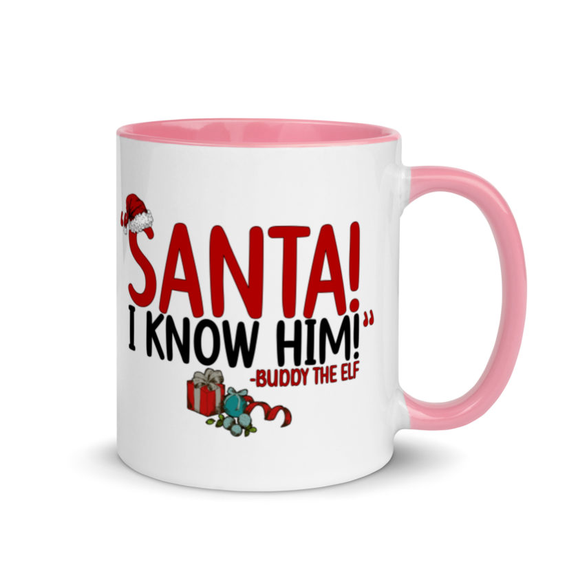 Santa! I know him! -Buddy the Elf, Elf Mug with Color Inside - Image 13