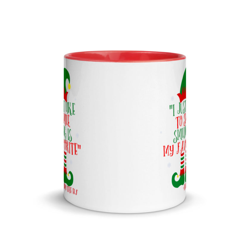 I just like to smile. Smiling is my favorite -Buddy the Elf, Elf Mug with Color Inside - Image 6