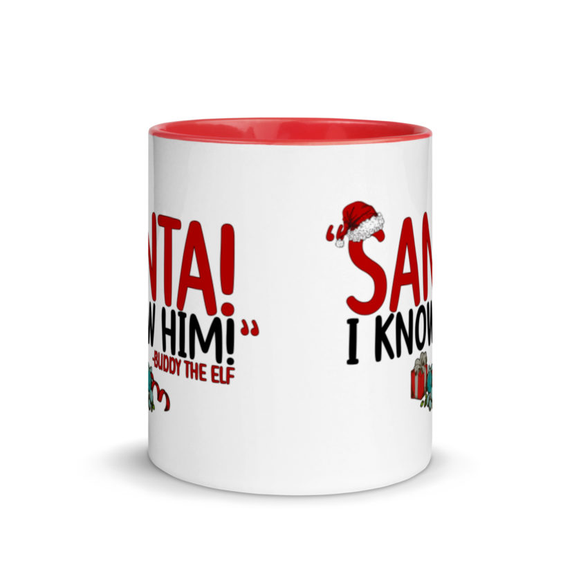 Santa! I know him! -Buddy the Elf, Elf Mug with Color Inside - Image 5