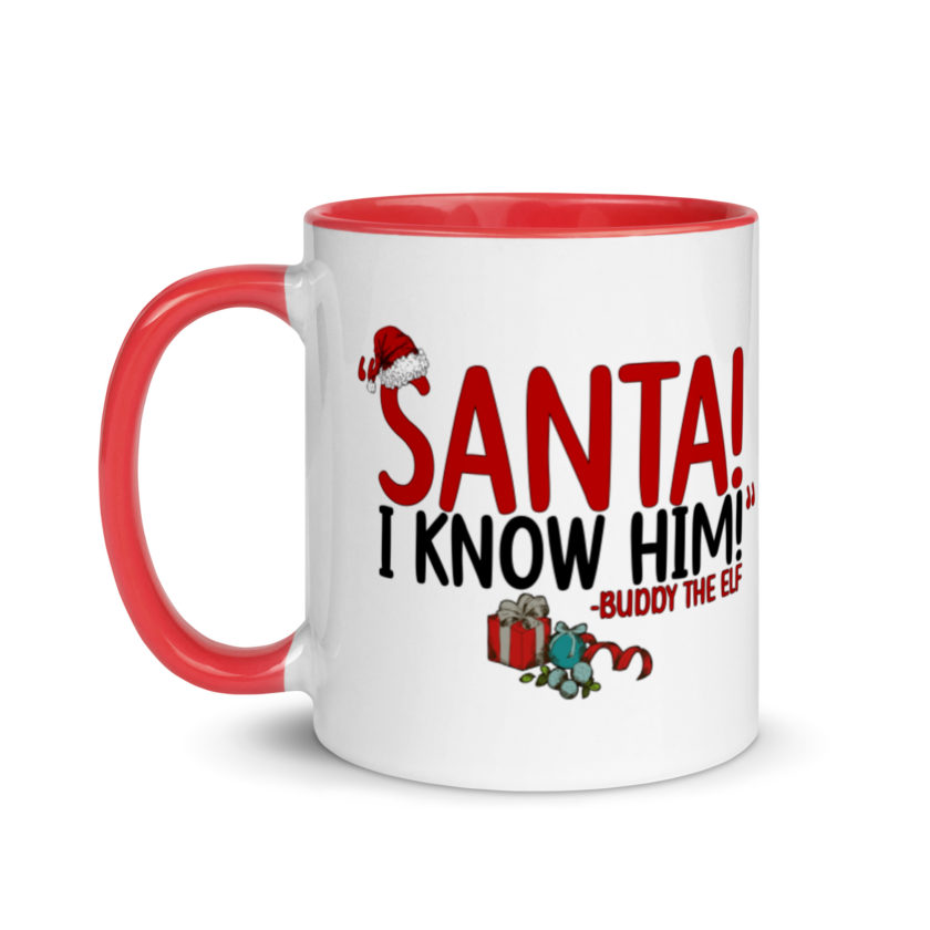 Santa! I know him! -Buddy the Elf, Elf Mug with Color Inside - Image 6