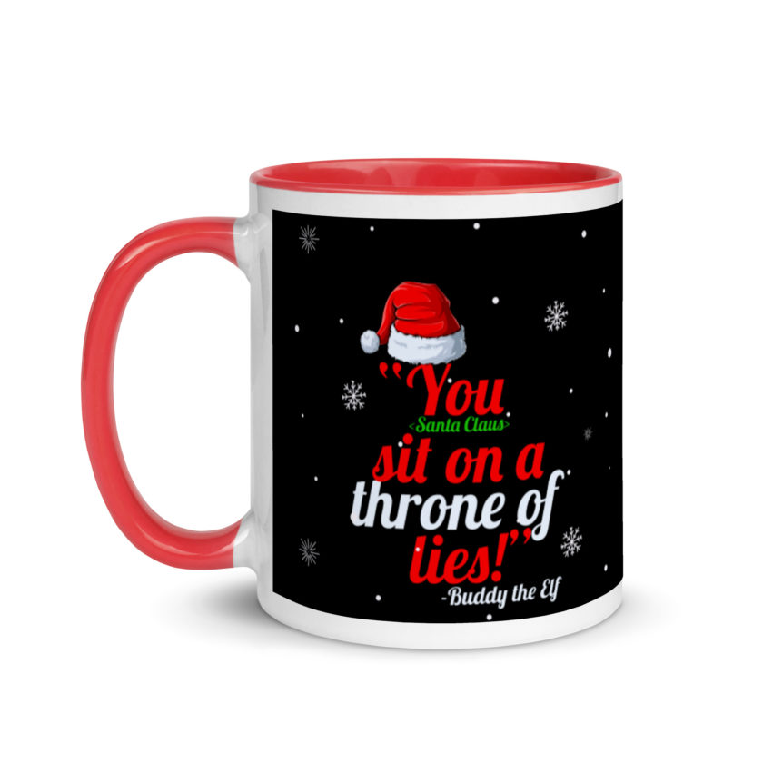 You  sit on a throne of lies! -Buddy the Elf, Elf Mug with Color Inside - Image 6