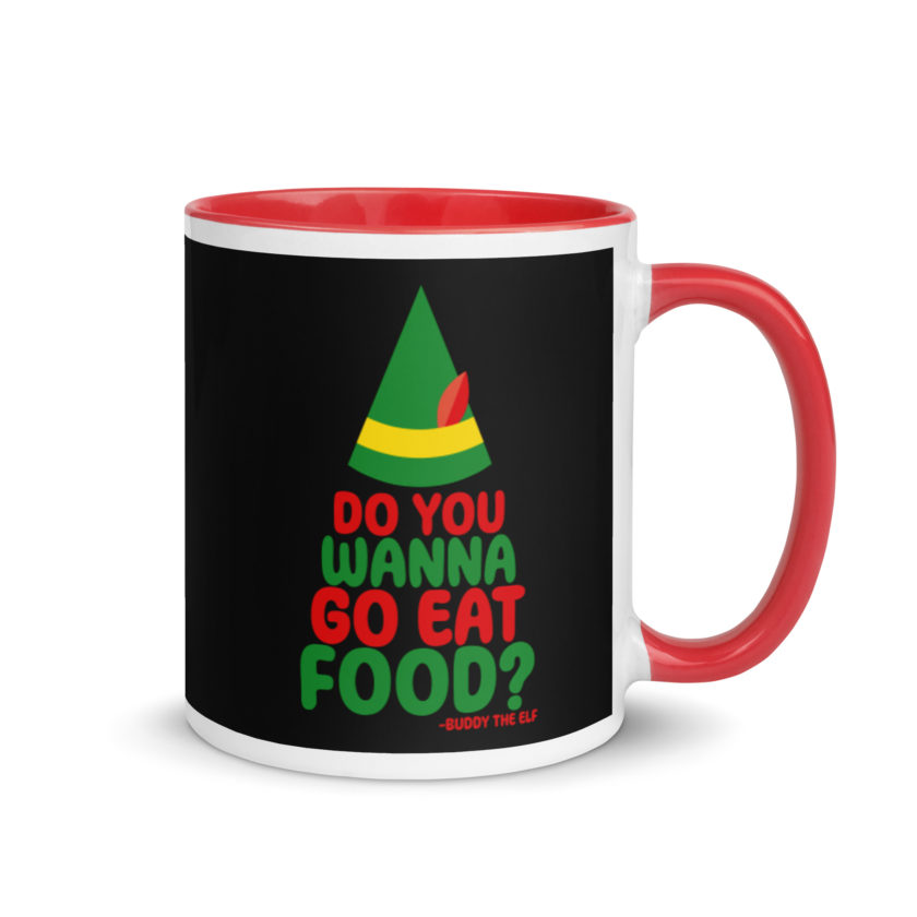 Do you wanna go eat food? -Buddy the Elf, Elf Mug with Color Inside - Image 4