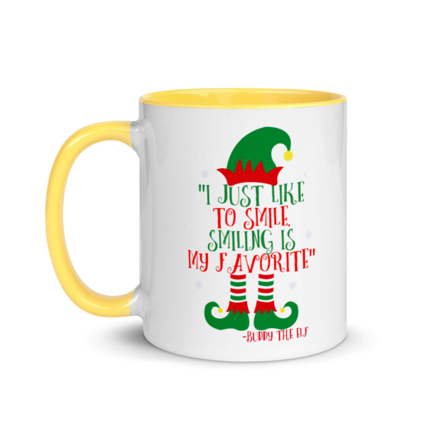 I just like to smile. Smiling is my favorite -Buddy the Elf, Elf Mug with Color Inside - Image 18