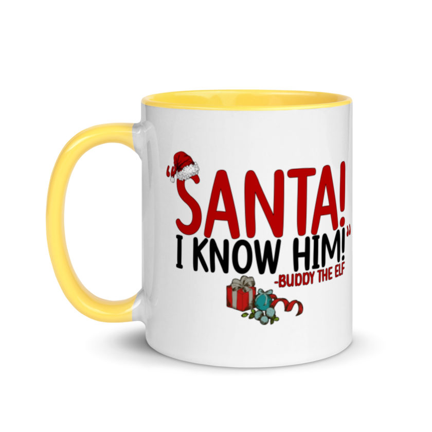Santa! I know him! -Buddy the Elf, Elf Mug with Color Inside - Image 18
