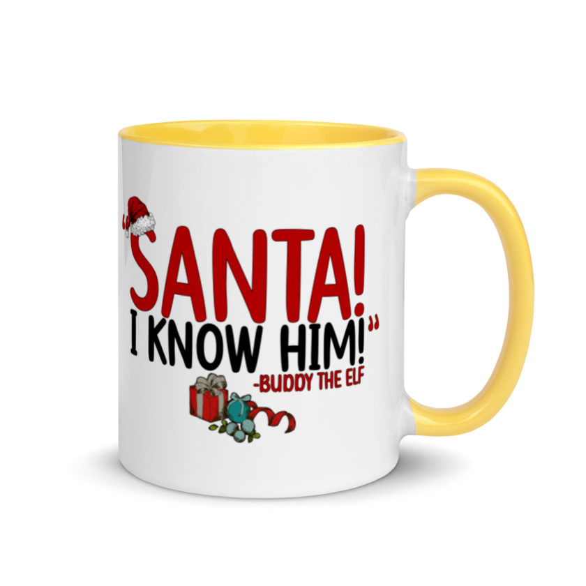 Santa! I know him! -Buddy the Elf, Elf Mug with Color Inside - Image 16