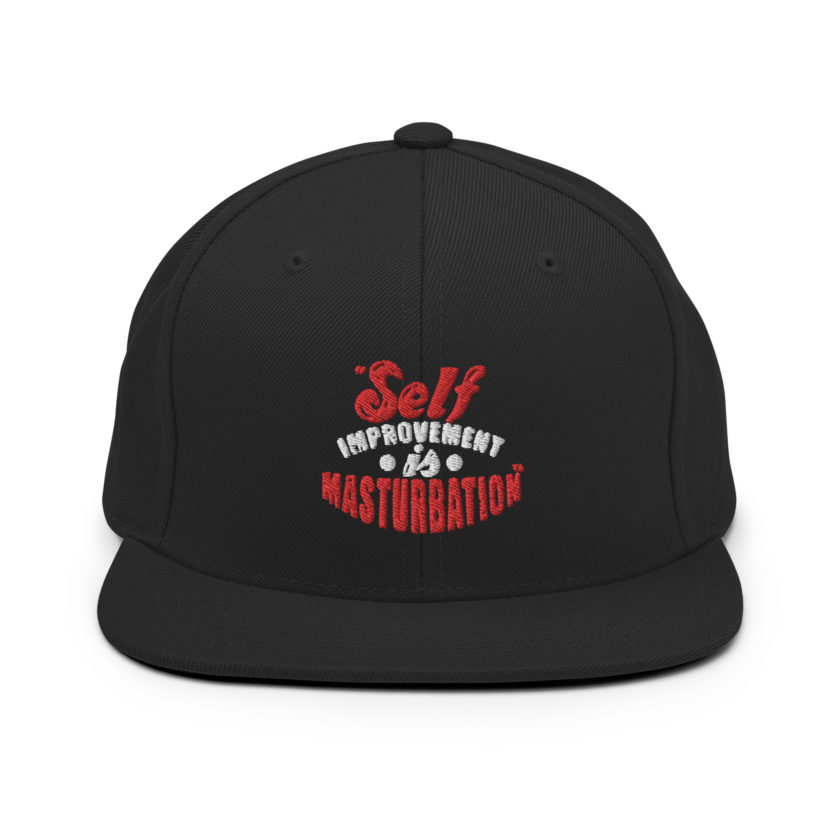 Self improvement is masturbation. -Tyler Durden, Fight Club Snapback Hat - Image 3