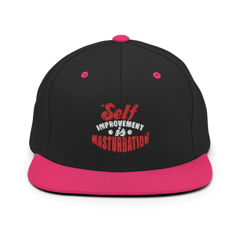Self improvement is masturbation. -Tyler Durden, Fight Club Snapback Hat - Image 5