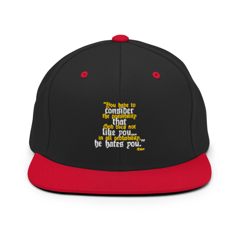 You have to consider the possibility that god does not like you...in all probability, he hates you. -Tyler Durden, Fight Club Snapback Hat - Image 4