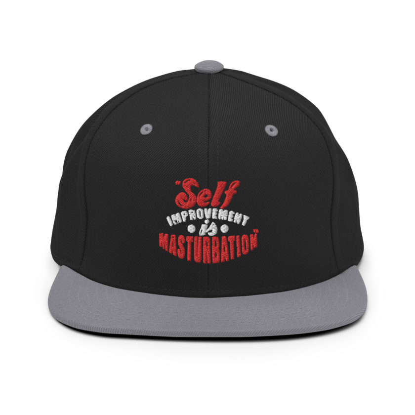 Self improvement is masturbation. -Tyler Durden, Fight Club Snapback Hat - Image 7