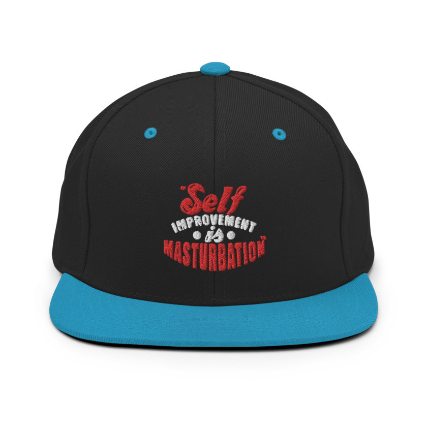 Self improvement is masturbation. -Tyler Durden, Fight Club Snapback Hat - Image 6