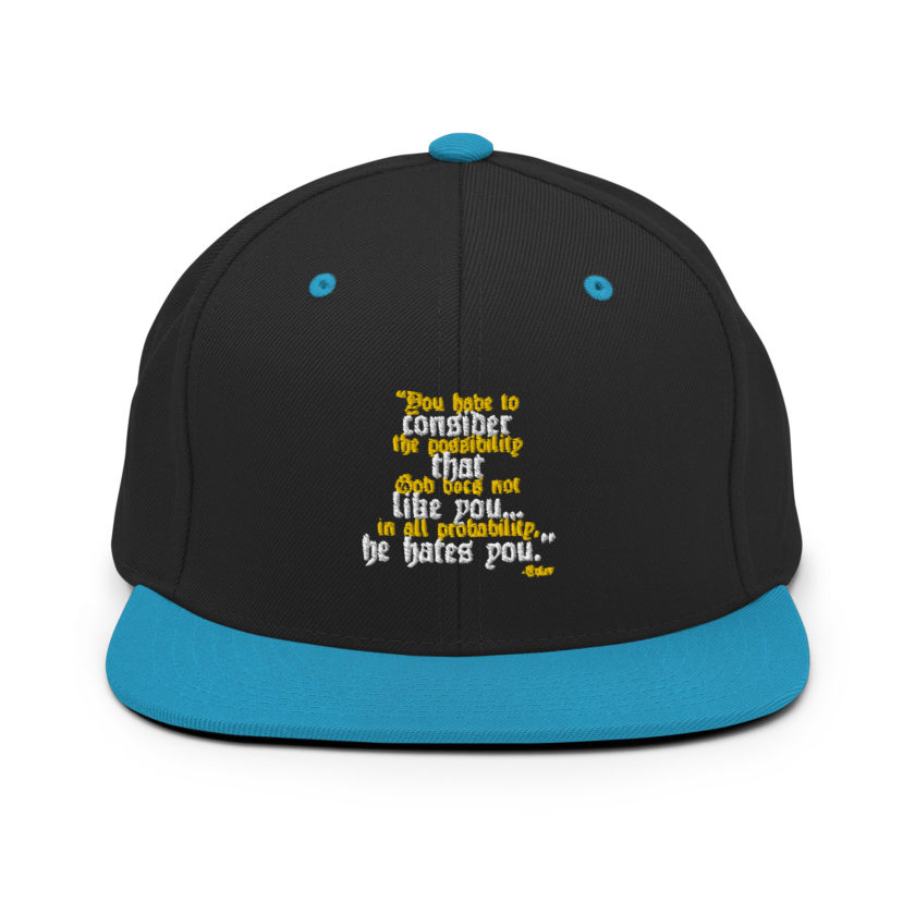 You have to consider the possibility that god does not like you...in all probability, he hates you. -Tyler Durden, Fight Club Snapback Hat - Image 6