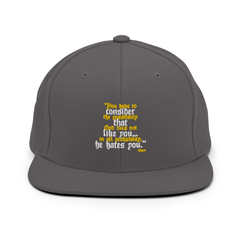 You have to consider the possibility that god does not like you...in all probability, he hates you. -Tyler Durden, Fight Club Snapback Hat - Image 15
