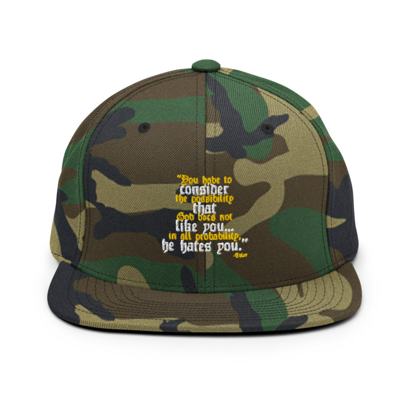 You have to consider the possibility that god does not like you...in all probability, he hates you. -Tyler Durden, Fight Club Snapback Hat - Image 14