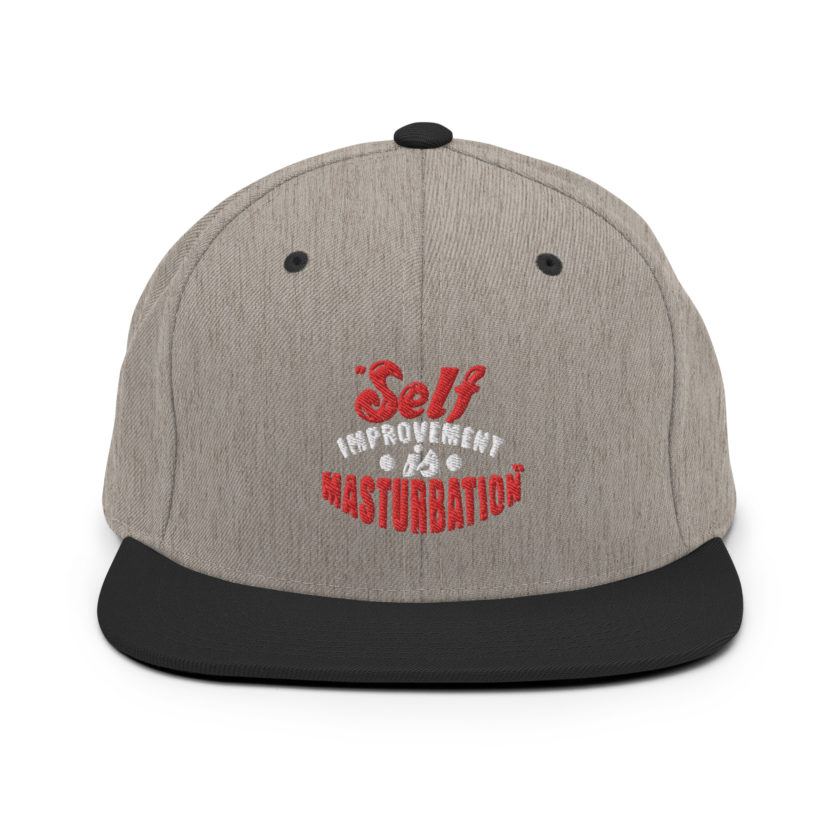 Self improvement is masturbation. -Tyler Durden, Fight Club Snapback Hat - Image 16