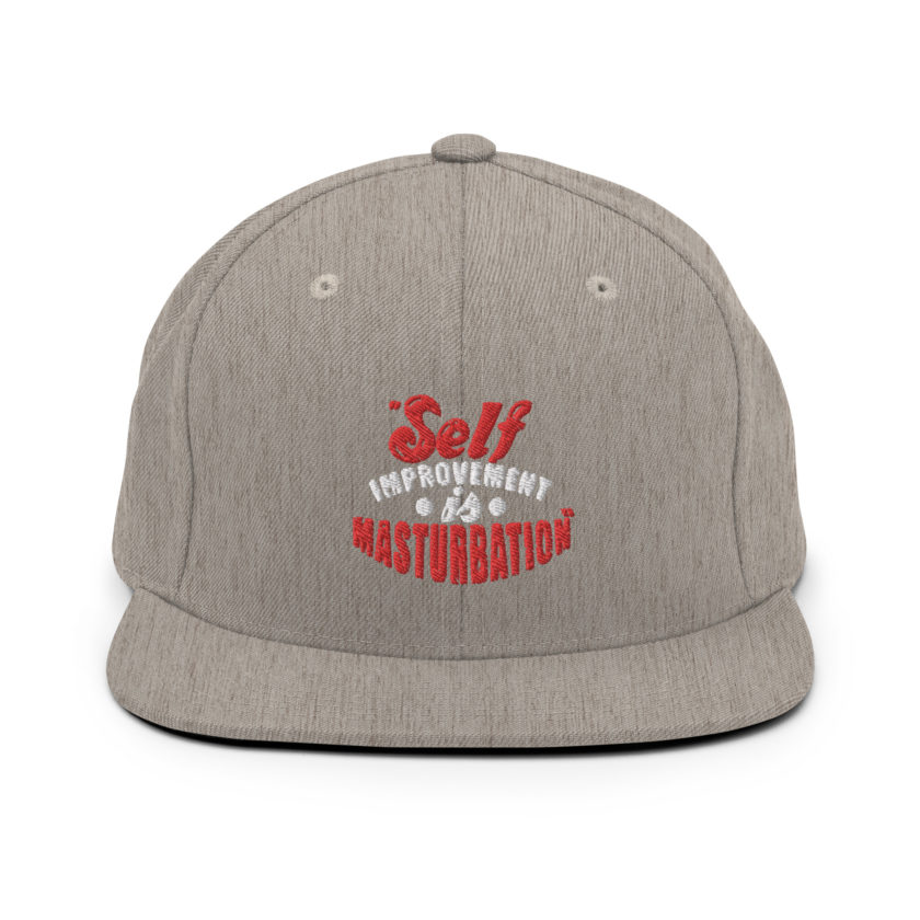 Self improvement is masturbation. -Tyler Durden, Fight Club Snapback Hat - Image 19