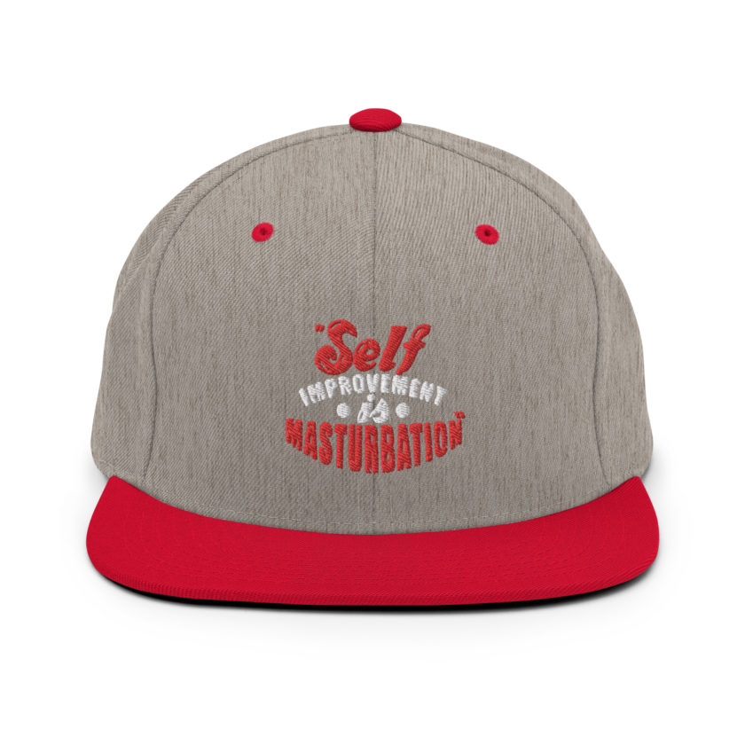 Self improvement is masturbation. -Tyler Durden, Fight Club Snapback Hat - Image 18