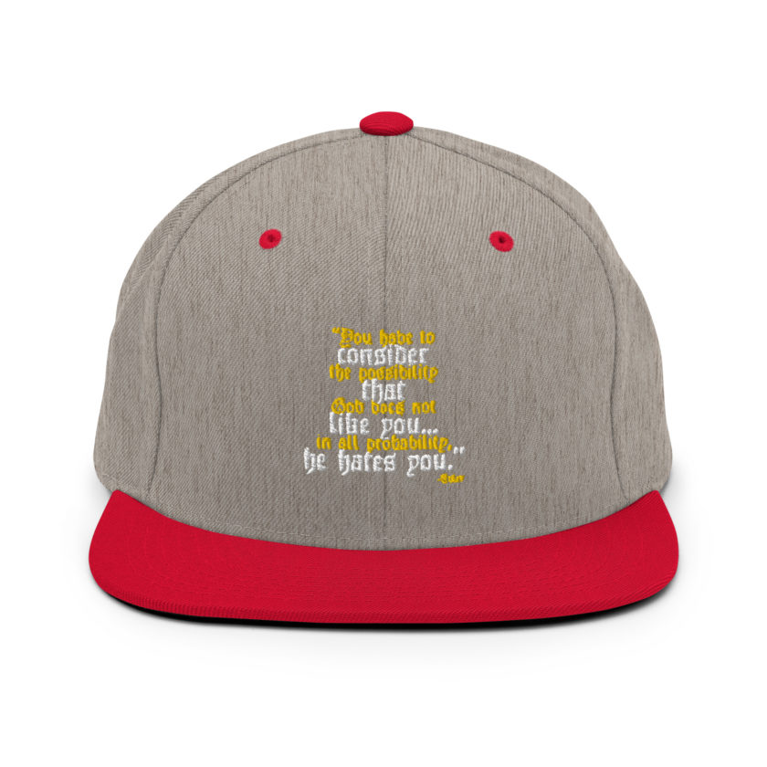 You have to consider the possibility that god does not like you...in all probability, he hates you. -Tyler Durden, Fight Club Snapback Hat - Image 18