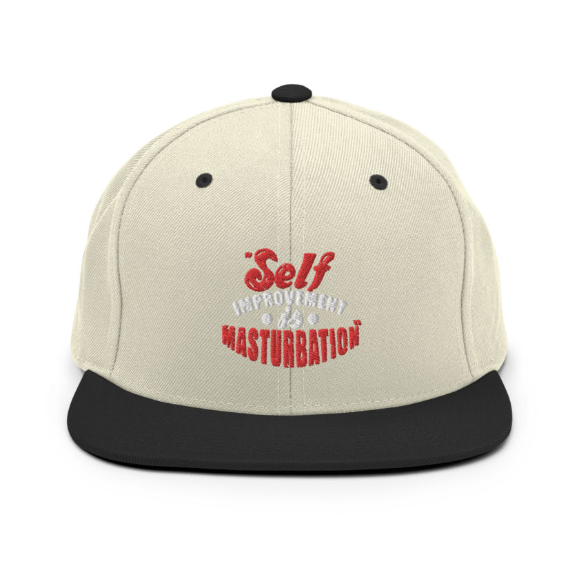 Self improvement is masturbation. -Tyler Durden, Fight Club Snapback Hat - Image 20