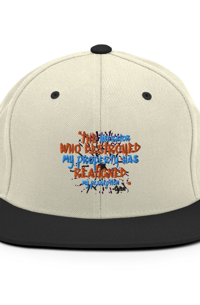 The liberator who destroyed my property has realigned my perception. -Tyler Durden, Fight Club Snapback Hat