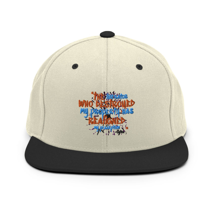 The liberator who destroyed my property has realigned my perception. -Tyler Durden, Fight Club Snapback Hat