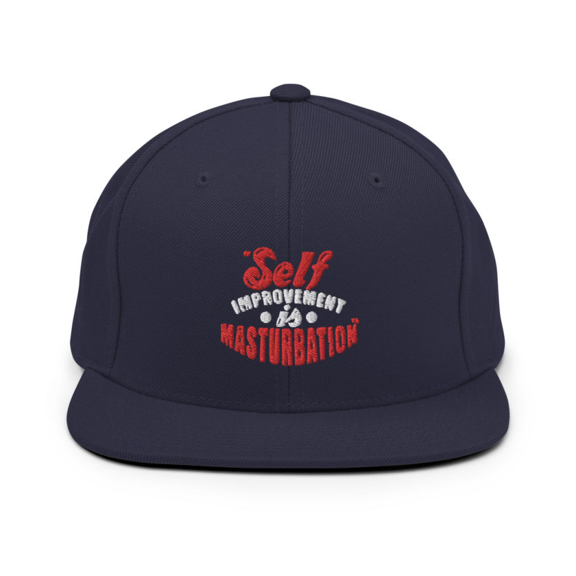 Self improvement is masturbation. -Tyler Durden, Fight Club Snapback Hat - Image 9