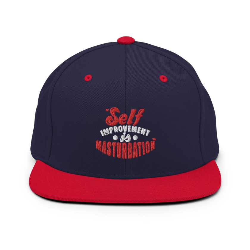 Self improvement is masturbation. -Tyler Durden, Fight Club Snapback Hat - Image 10