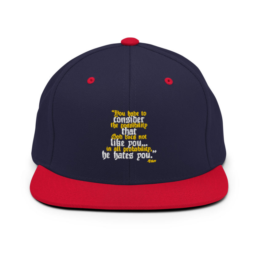 You have to consider the possibility that god does not like you...in all probability, he hates you. -Tyler Durden, Fight Club Snapback Hat - Image 11