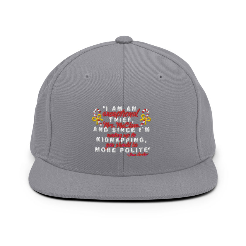 I am an exceptional thief, Mrs. McClane. And since I'm moving up to kidnapping, you should be more polite. -Hans Gruber, Die Hard Snapback Hat - Image 15