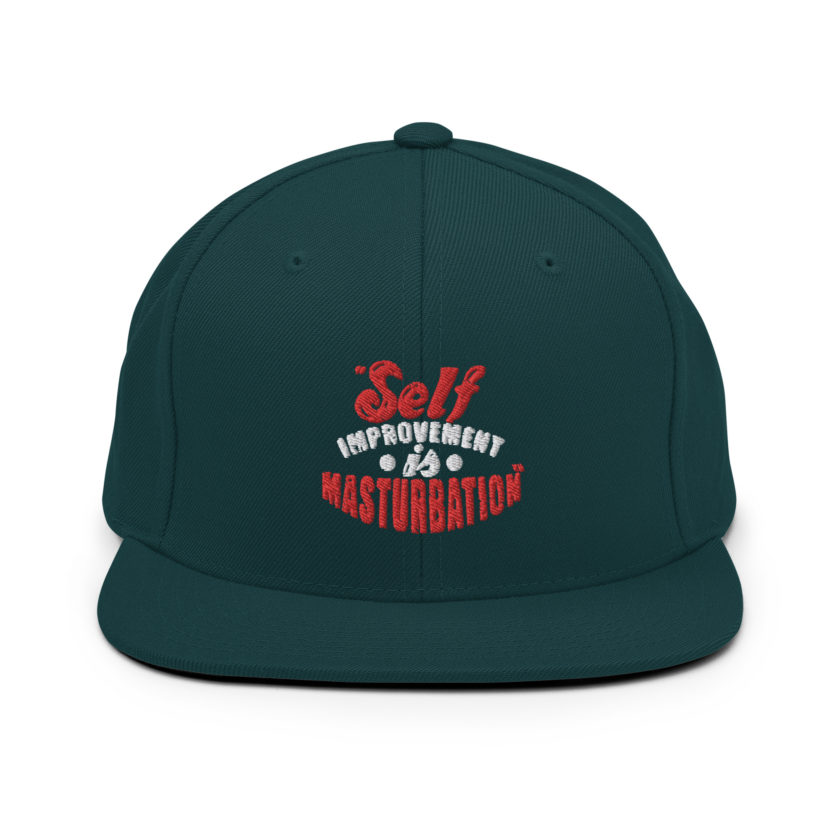 Self improvement is masturbation. -Tyler Durden, Fight Club Snapback Hat - Image 11