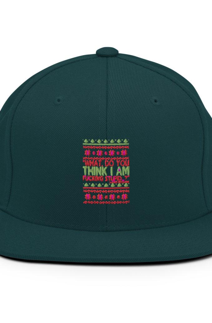 What, do you think I am fucking stupid...? -John Mcclane, Die Hard Snapback Hat