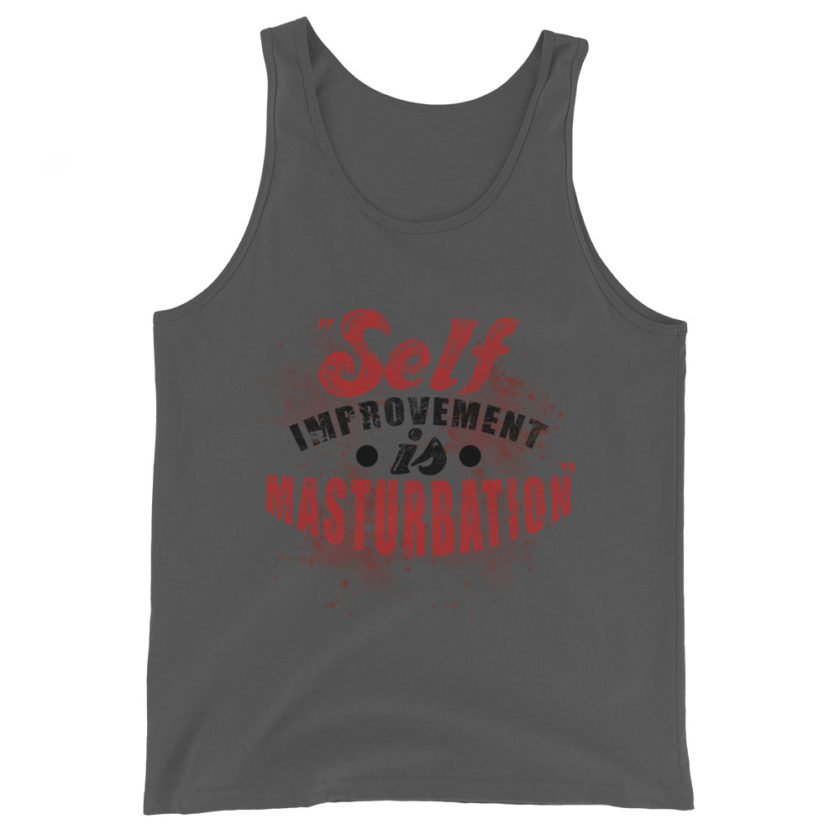 Self improvement is masturbation. -Tyler Durden, Fight Club Unisex Tank Top - Image 3