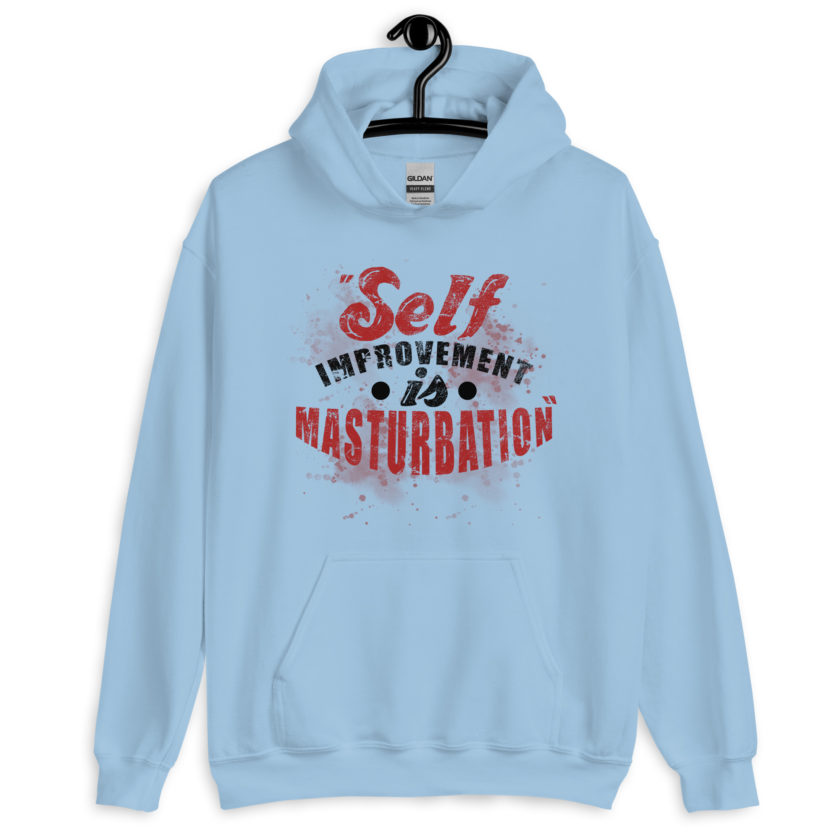 Self improvement is masturbation. -Tyler Durden, Fight Club Unisex Hoodie - Image 6