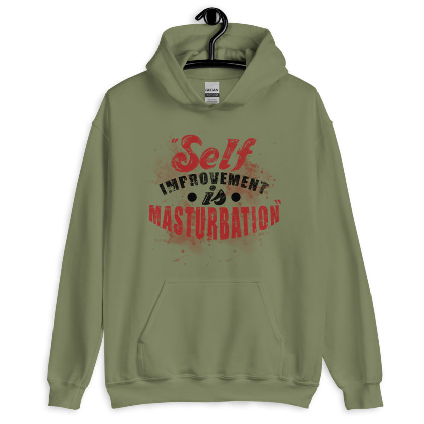 Self improvement is masturbation. -Tyler Durden, Fight Club Unisex Hoodie - Image 5