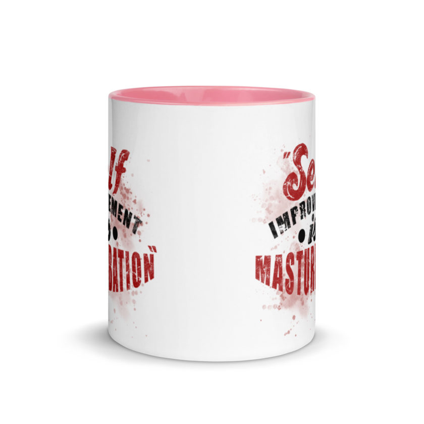 Self improvement is masturbation. -Tyler Durden, Fight Club Mug with Color Inside - Image 14