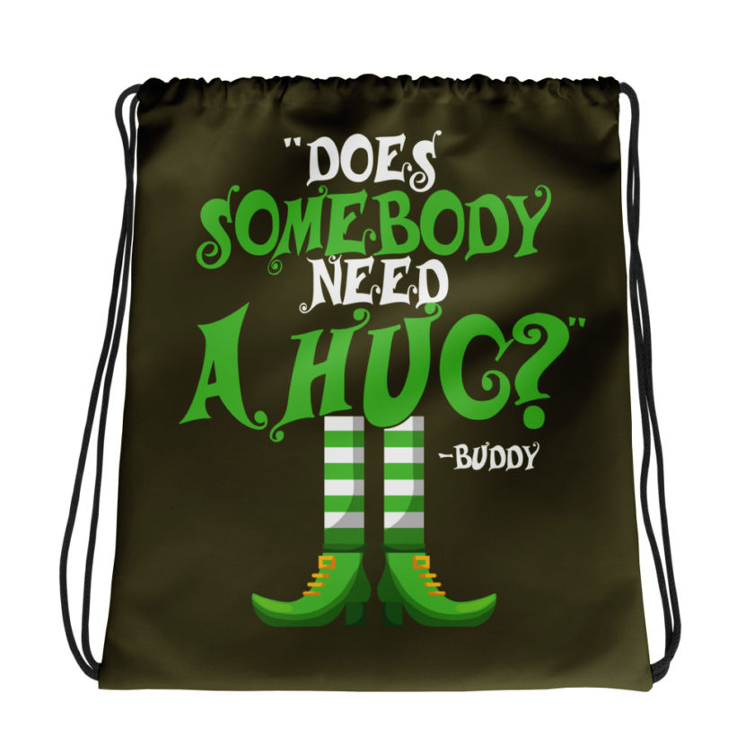 Does somebody need a hug? Buddy the Elf, Elf Drawstring bag