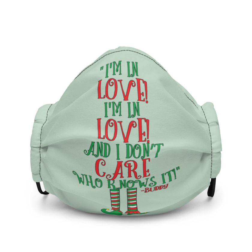 I’m in love! I’m in love! And I don’t care who knows it! Buddy the elf, elf Premium face mask